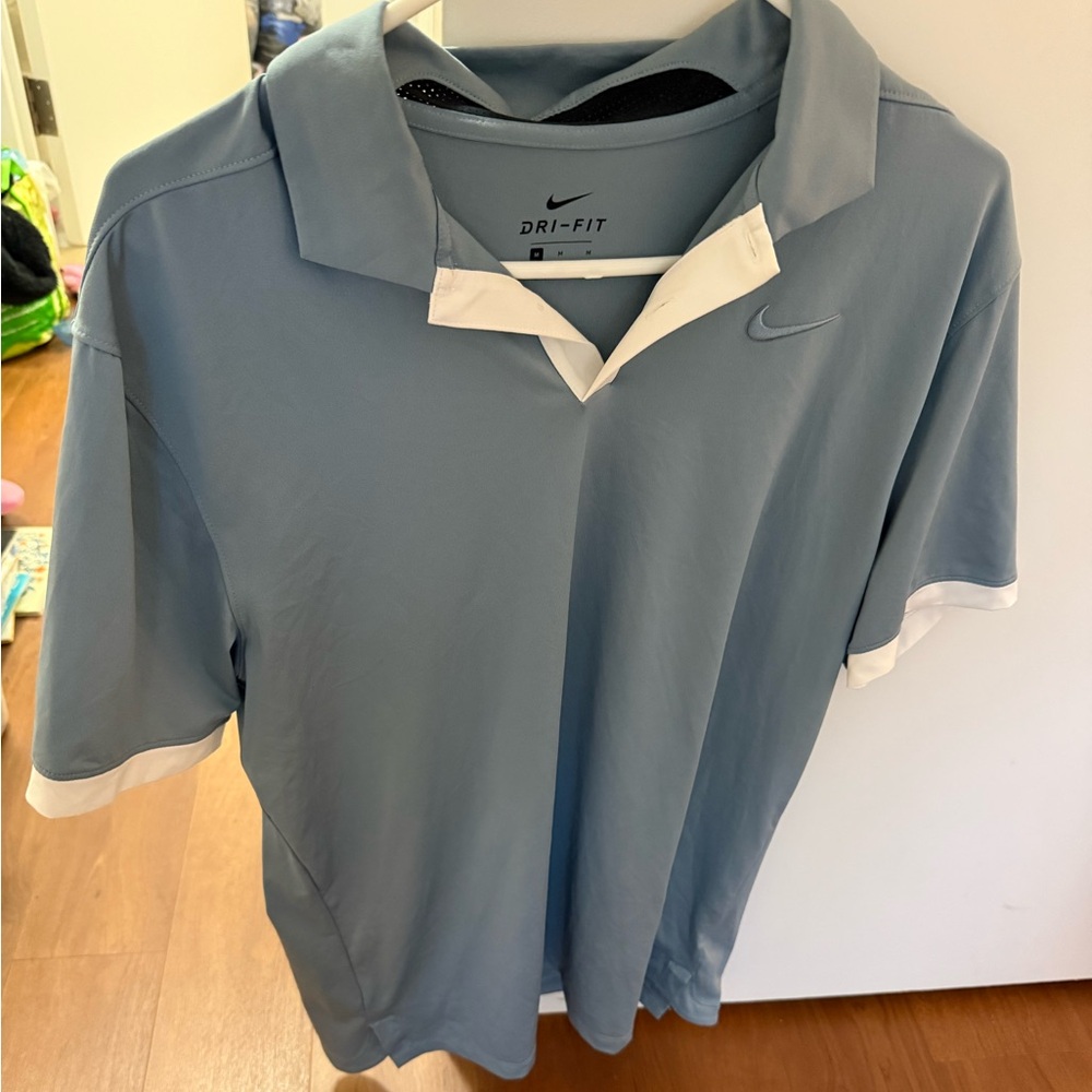 Nike Men's Light Blue Short Sleeve Polo